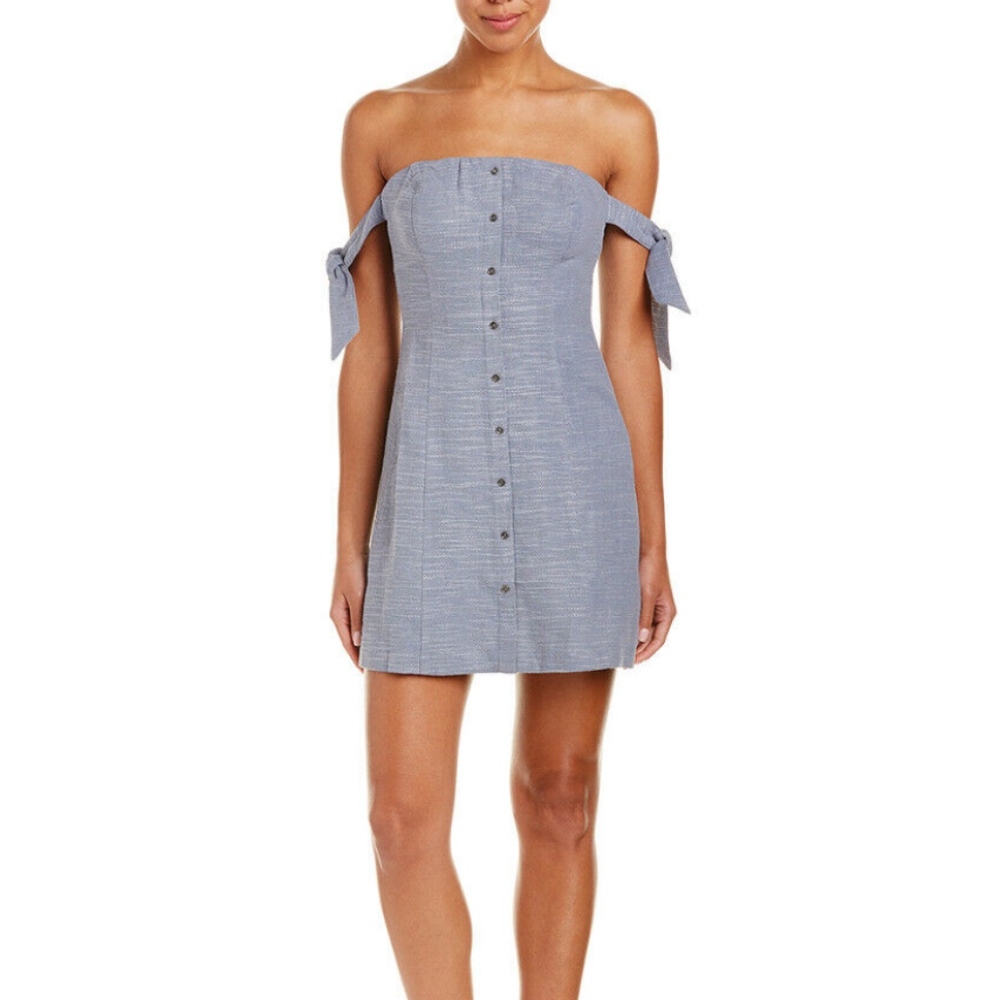 Grey/blue off-shoulder ASTR THE LABEL mini dress